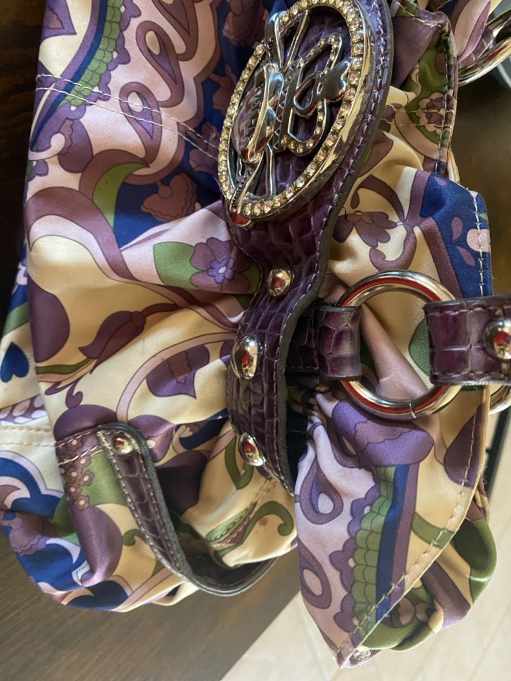 Kathy van Zeeland Purple Floral Pattern Hobo    Purse - Picture 6 of 15